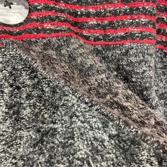 SPANNER Gray Red Wool Blend Button Wrap Knit Sweater XXL - Picture 6 of 11